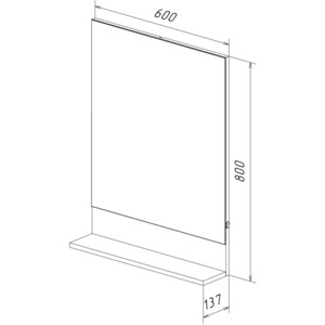 Зеркало Lemark Romance 60х80 с полкой, белый глянец (LM07R60Z) в Москвe