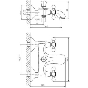 Смеситель для ванны Haiba HB19-4 бронза (HB3119-4)