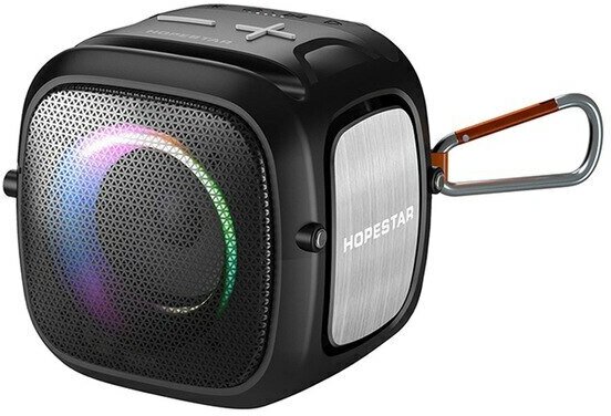 Портативная акустика Hopestar Party One mini, 5 Вт, AUX, USB, microSD, Bluetooth, подсветка, черный