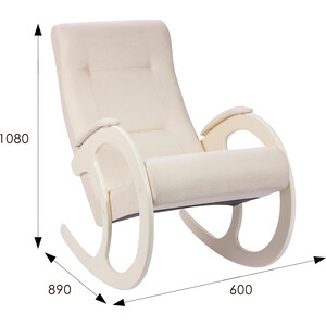 Кресло-качалка Мебелик Блюз 3 ткань Мальта 01, каркас молочный дуб (П0005100)