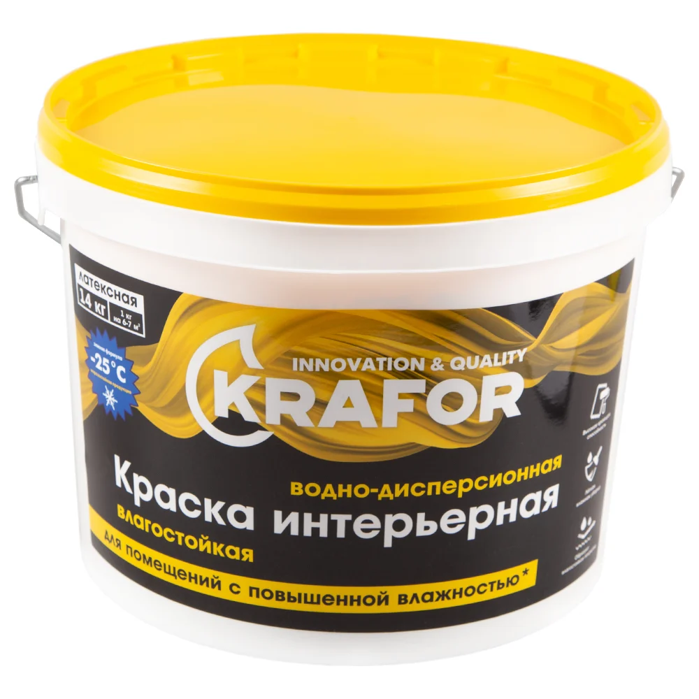 Интерьерная влагостойкая краска KRAFOR