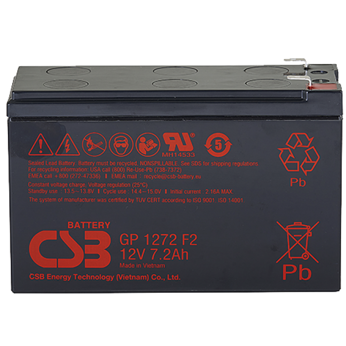 Аккумуляторная батарея для ИБП CSB GP GP1272 F2, 12V, 7.2Ah