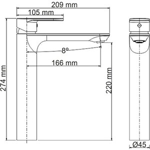 Смеситель для раковины Wasserkraft Mindel белый soft-touch (8503H)