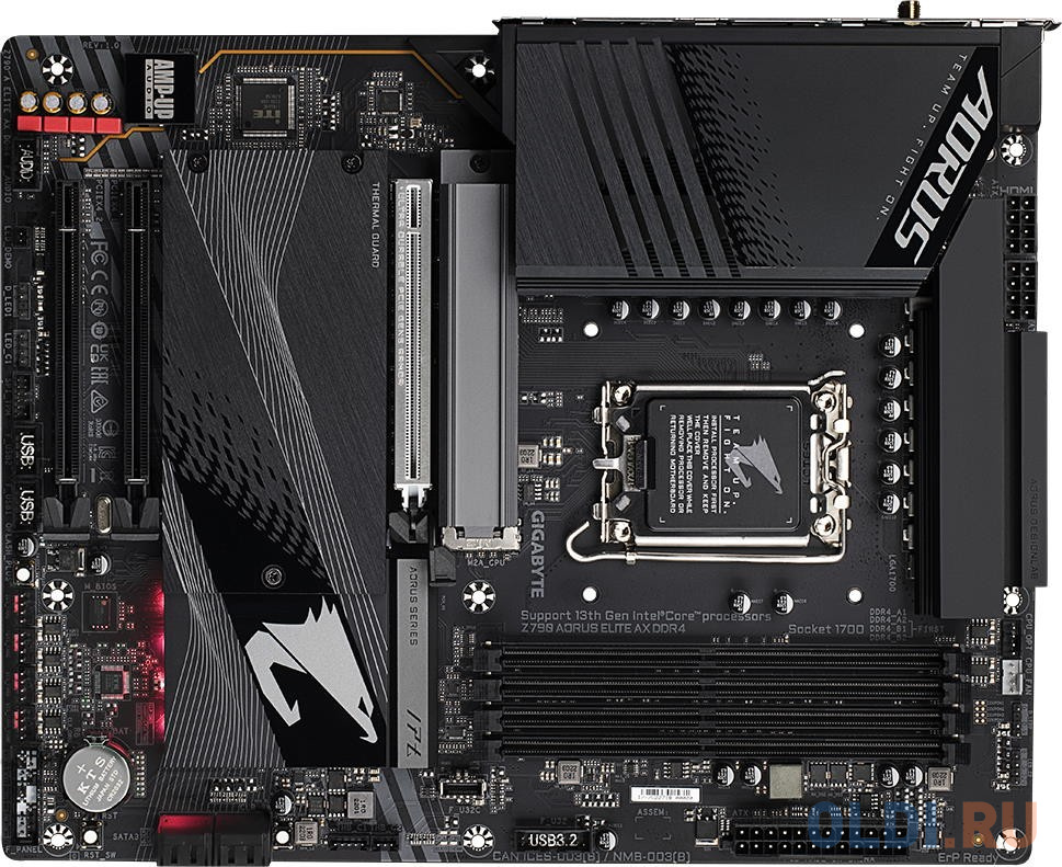 Z790 AORUS ELITE AX DDR4, Socket 1700, Intel®Z790, 4xDDR4-3200, HDMI, 3xPCI-Ex16, 4xSATA3(RAID 0/1/5/10), 4xM.2, 8Ch Audio, 1x2.5GbLan, WiFi, (4+4)xUS