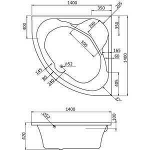 Акриловая ванна Santek Мелвилл 140х140 (1WH302402)