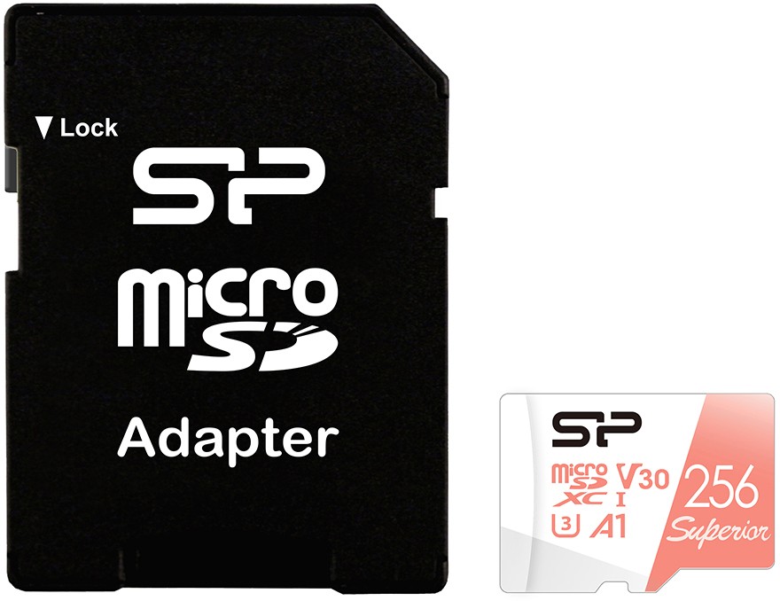 Карта памяти microSD 256GB Silicon Power Superior A1 microSDXC Class 10 UHS-I U3 100/80 Mb/s (SD адаптер) в Москвe