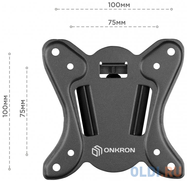 Кронштейн для телевизора Onkron R2 черный 10"-32" макс.25кг настенный поворот и наклон в Москвe