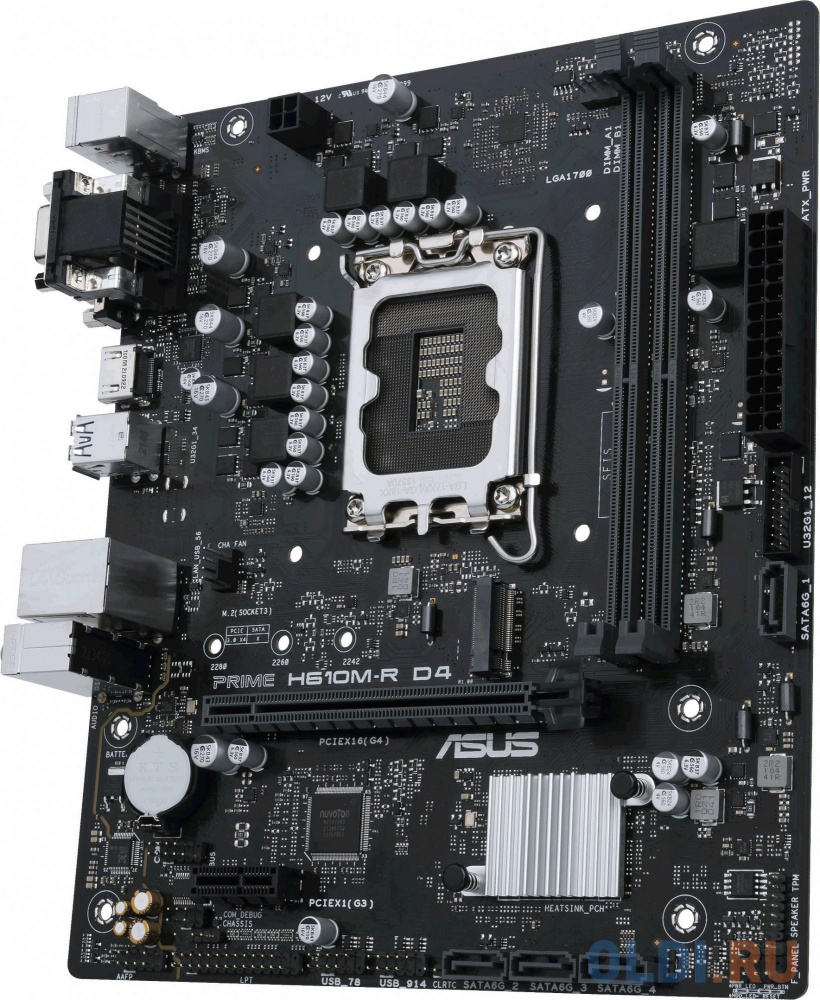 ASUS PRIME H610M-R D4-SI {Socket LGA1700, Intel H610, 1 слот 16x PCI-E, DisplayPort, HDMI, 2x DDR4}