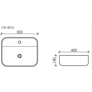 Раковина накладная Ceramica Nova Element 50х40 белая (CN5015) в Москвe