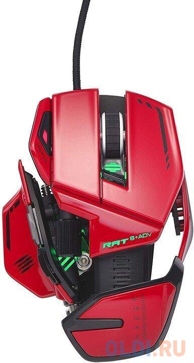 Мышь проводная Mad Catz R.A.T. 8+ ADV красный USB