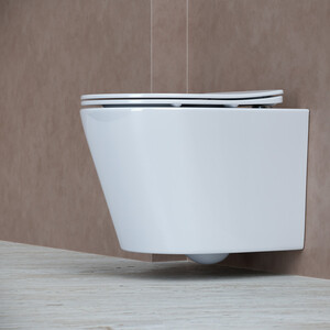 Унитаз подвесной безободковый Ceramica Nova Balearica Rimless с сиденьем микролифт, белый (CN6000)