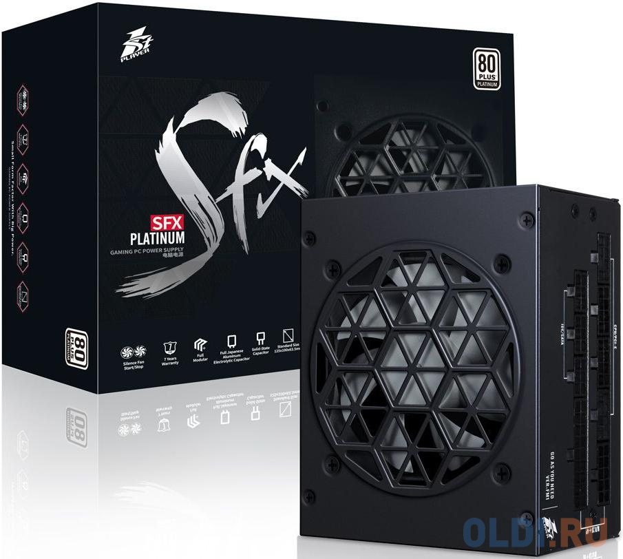 1STPLAYER SFX 750W PLATINUM / SFX, APFC, 80 PLUS Platinum, 80mm fan, full modular / PS-750SFX