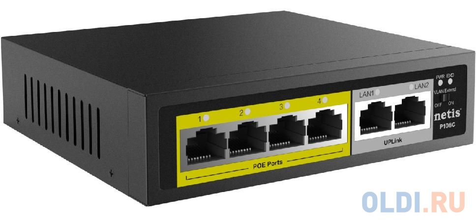 Коммутатор 6PORT 10/100M 4POE P106C NETIS