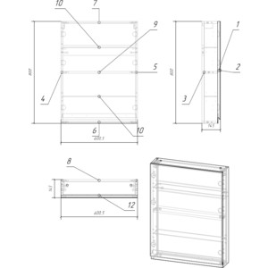 Зеркальный шкаф Cersanit Moduo 60 белый (SB-LS-MOD60/Wh)