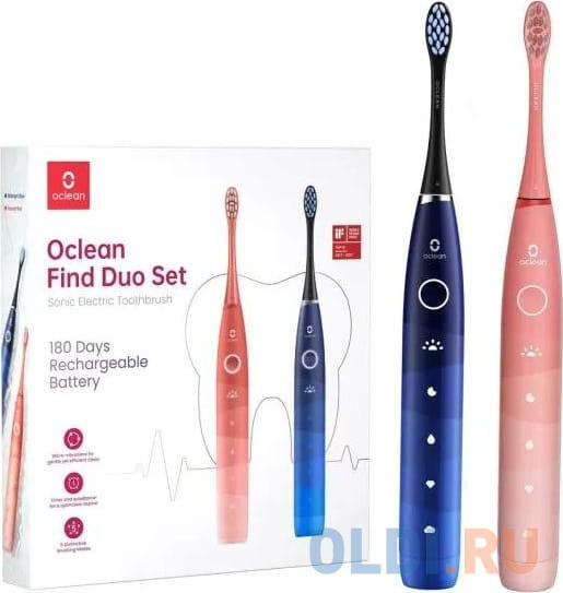 Набор электрических зубных щеток Oclean Find Duo Set F5002 красный/синий в Москвe