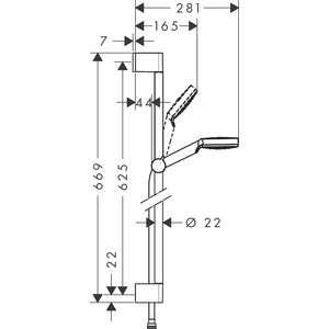 Душевой гарнитур Hansgrohe Crometta 65 см (26533400)