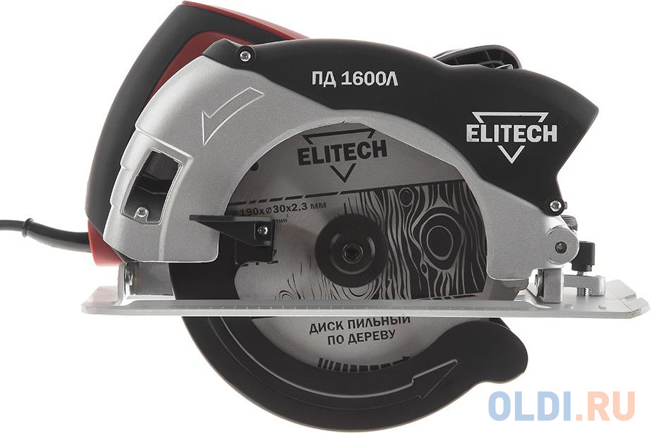 Дисковая пила Elitech ПД 1600Л 1600 Вт 190мм