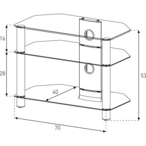 Тумба под телевизор Sonorous NEO 370 B SLV