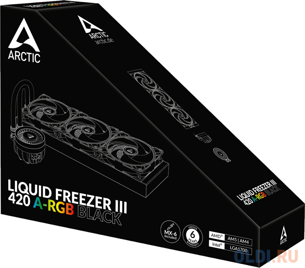 Жидкостная система охлаждения Arctic Cooling Arctic Liquid Freezer III-420 A-RGB Black Multi Compatible All-In-One CPU Water Cooler  (ACFRE00145A)