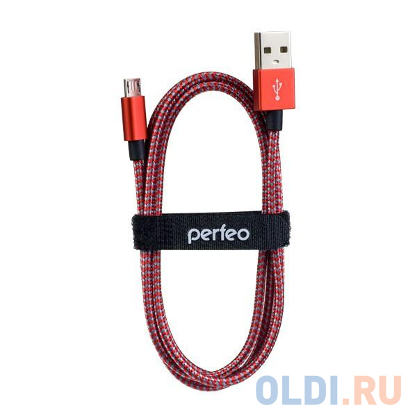 Кабель USB 2.0 microUSB 3м Perfeo U4804 круглый красный в Москвe