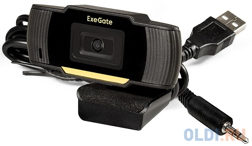 Exegate EX286180RUS Веб-камера ExeGate GoldenEye C270 {матрица 1/3" 0,3 Мп, 640х480,480P,USB+35mm Jack,микро.с шумоподавлением, автофокус, универ