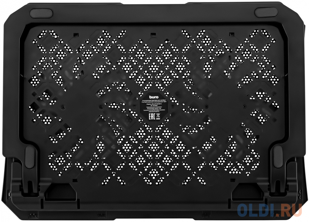 Подставка для ноутбука Buro BU-LCP150-B212 15"335x265x22мм 74.35дБ 1xUSB 2x 140ммFAN 480г металлическая сетка/пластик черный