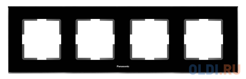 Рамка Panasonic Karre Plus WKTF08043GG-RU 4x горизонтальный монтаж стекло черный (упак.:1шт)