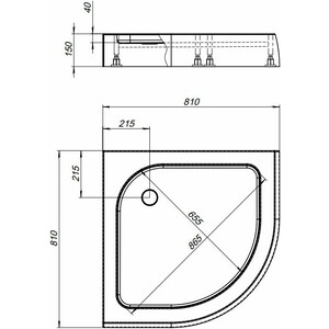 Душевой поддон Aquanet НХ515 80х80 (180695)