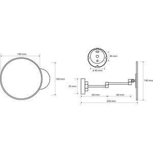 Зеркало косметическое Bemeta Mirror x3 увеличение (112101521)