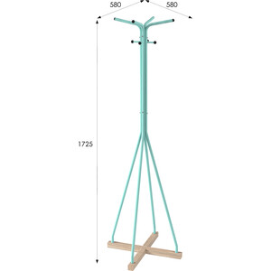 Вешалка напольная Мебелик Галилео 218 бирюзовый, шимо (П0005273)