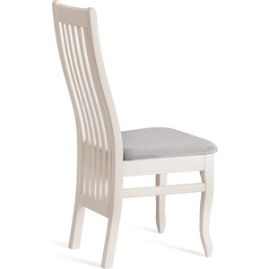 Стул TetChair Стул DOLCE мягкое сидение, бук, 40х46х100см, ivory white, велюр Tenerife Ultimate grey