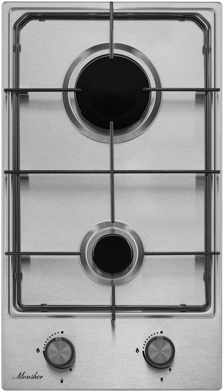 Газовая варочная панель Monsher MSG 36 Acier, 2 конфорки, серебристый (MSG 36 Acier)