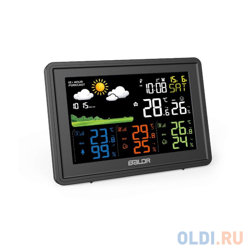 BALDR B0359WST4H4PR-BLACK Беспроводная Метеостанция с тремя внешними датчиками, черный в Москвe