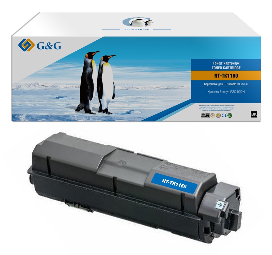 Картридж лазерный G&G GG-TK1160/NT-TK1160 (TK-1160/TK-1160), черный, 7200 страниц, совместимый для Kyocera P2040DN