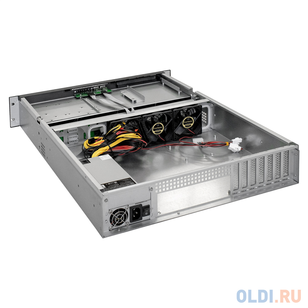 Exegate EX281289RUS Серверный корпус ExeGate Pro 2U550-HS08 <RM 19", высота 2U, глуб 550, БП 1U-500ADS, 8xHotSwap, USB>