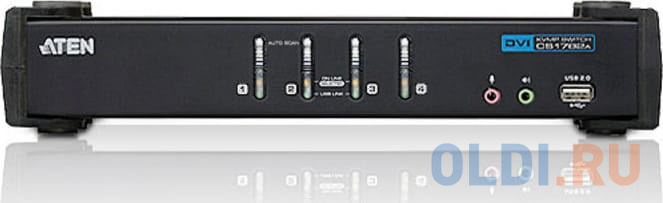 Переключатель ATEN KVM Switch CS1764A-AT-G 4-х портовый USB 2.0 DVI KVMP™-переключатель (KVM Switch)