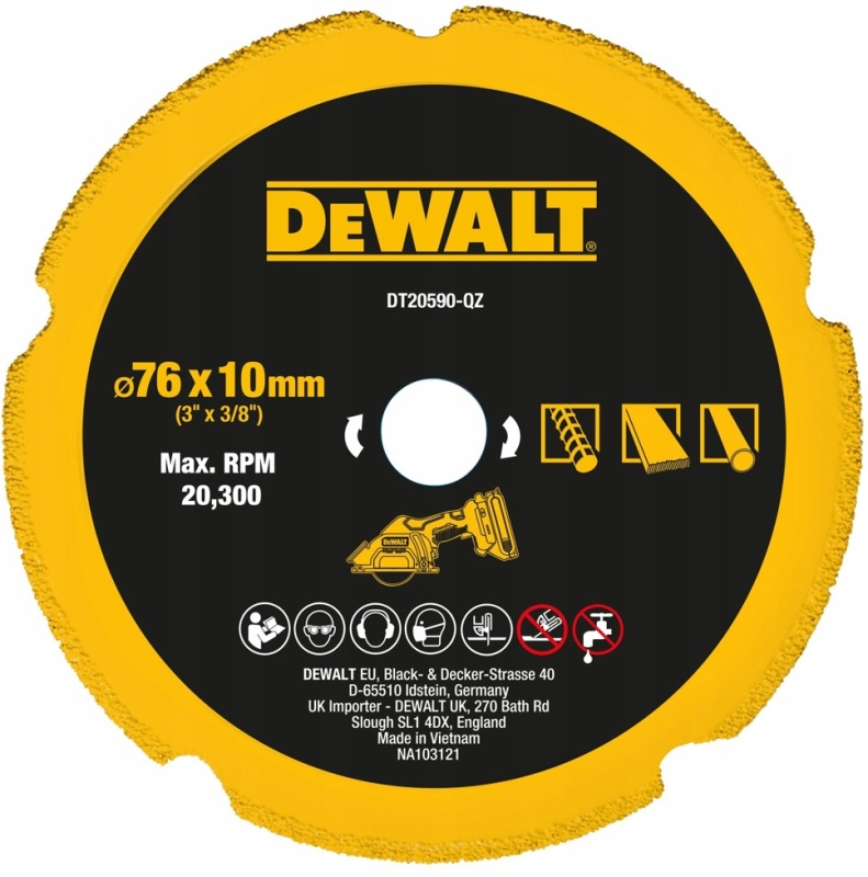 Диск алмазный DeWalt 76*10мм DT20590-QZ