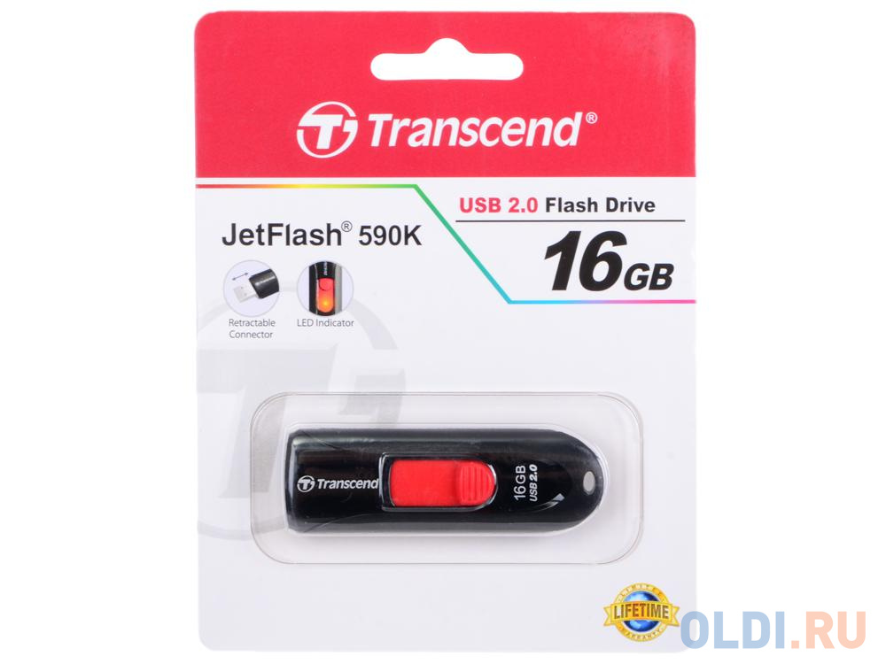 Внешний накопитель USB 16Gb Transcend JetFlash 590 TS16GJF590K черный