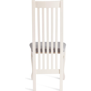 Стул TetChair Стул DOLCE мягкое сидение, бук, 40х46х100см, ivory white, велюр Tenerife Ultimate grey