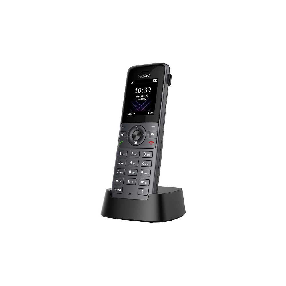 DECT-трубка Yealink W74H для W70B/W71P/W73P/W74P/W76P/W79P/W75/W80/W90, экран 1.8", виброоповещение, FNR, BT, 3.5 mm, черный (W74H)