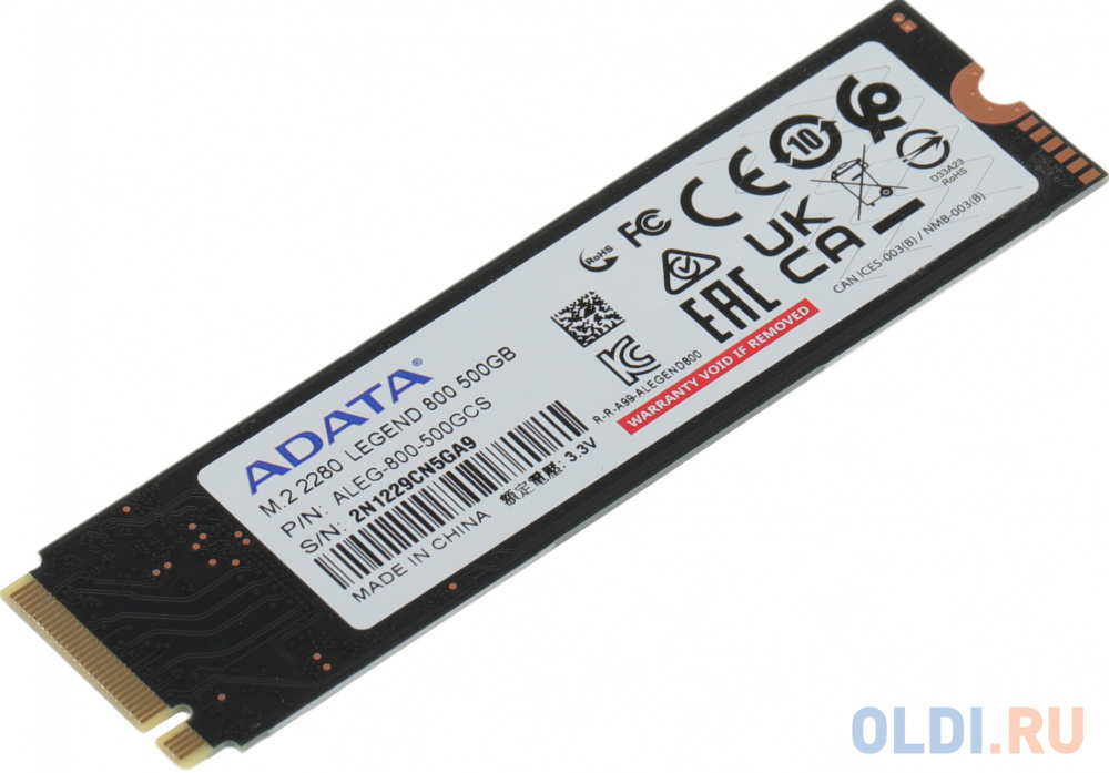 SSD жесткий диск M.2 2280 500GB ALEG-800-500GCS ADATA