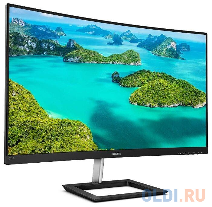 МОНИТОР 27" PHILIPS 271E1CA/00 Black (VA, изогнутый, 1920x1080, 75Hz, 4 ms, 178°/178°, 250 cd/m, Mega DCR, +HDMI, +MM, F