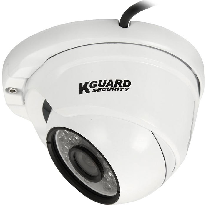 Камера KGUARD HD912FPK 3.6 мм уличная, купольная, 1Мпикс, CMOS, до 1280x960, ИК подсветка 20 м, -25 - +50, белый