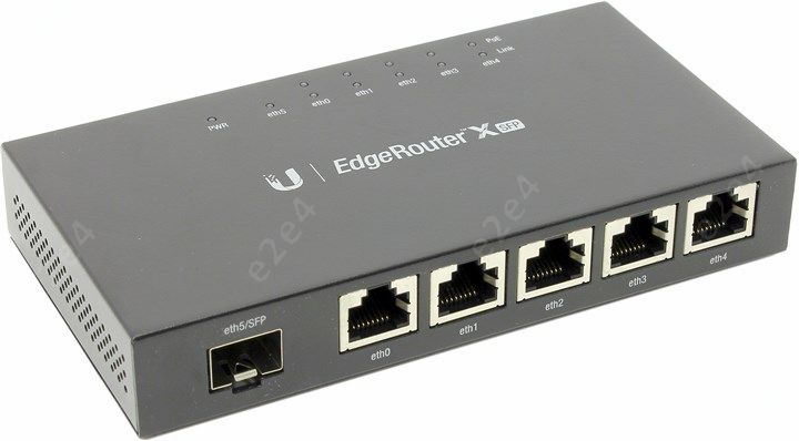 Маршрутизатор Ubiquiti EdgeRouter X-SFP, LAN: 5x1 Гбит/с SFP 1x1 Гбит/с, WAN 1x1 Гбит/сек (ER-X-SFP)