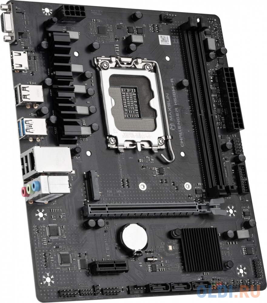 Материнская плата MB Maxsun <MS-Challenger H610M-R> LGA1700 <H610> 1*PCIEx16, 1*PCIEx1, 1*M.2 , 3*SATA3, VGA+HDMI+DP, mATX, 2*DDR4