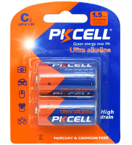 Батарея PKCELL LR14-2BL, C (R14/LR14), 1.5V, 2шт. (16394)