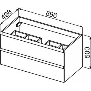 Тумба под раковину Cezares Molveno 90х50 Legno Bianco (MOLVENO-90-2C-SO-LB)