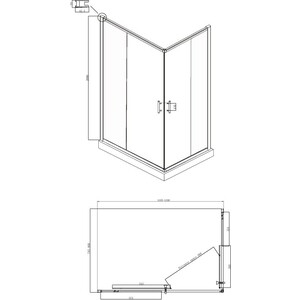 Душевой уголок Ambassador Kingston 120x80 прозрачный, хром (14011101)