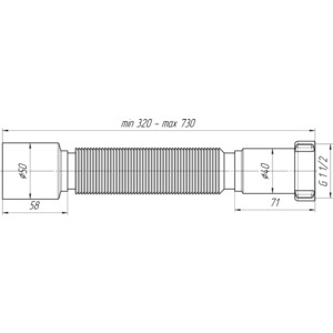 Гофра для сифона АНИ пласт 1 1/2х50 (K105)