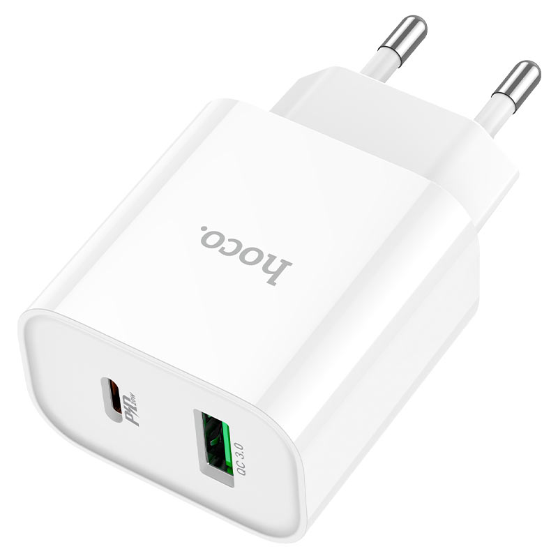 Зарядное устройство Hoco C80A Plus Rapido 1xUSB - 1xUSB-C 3А PD20W QC3.0 White 6931474779885